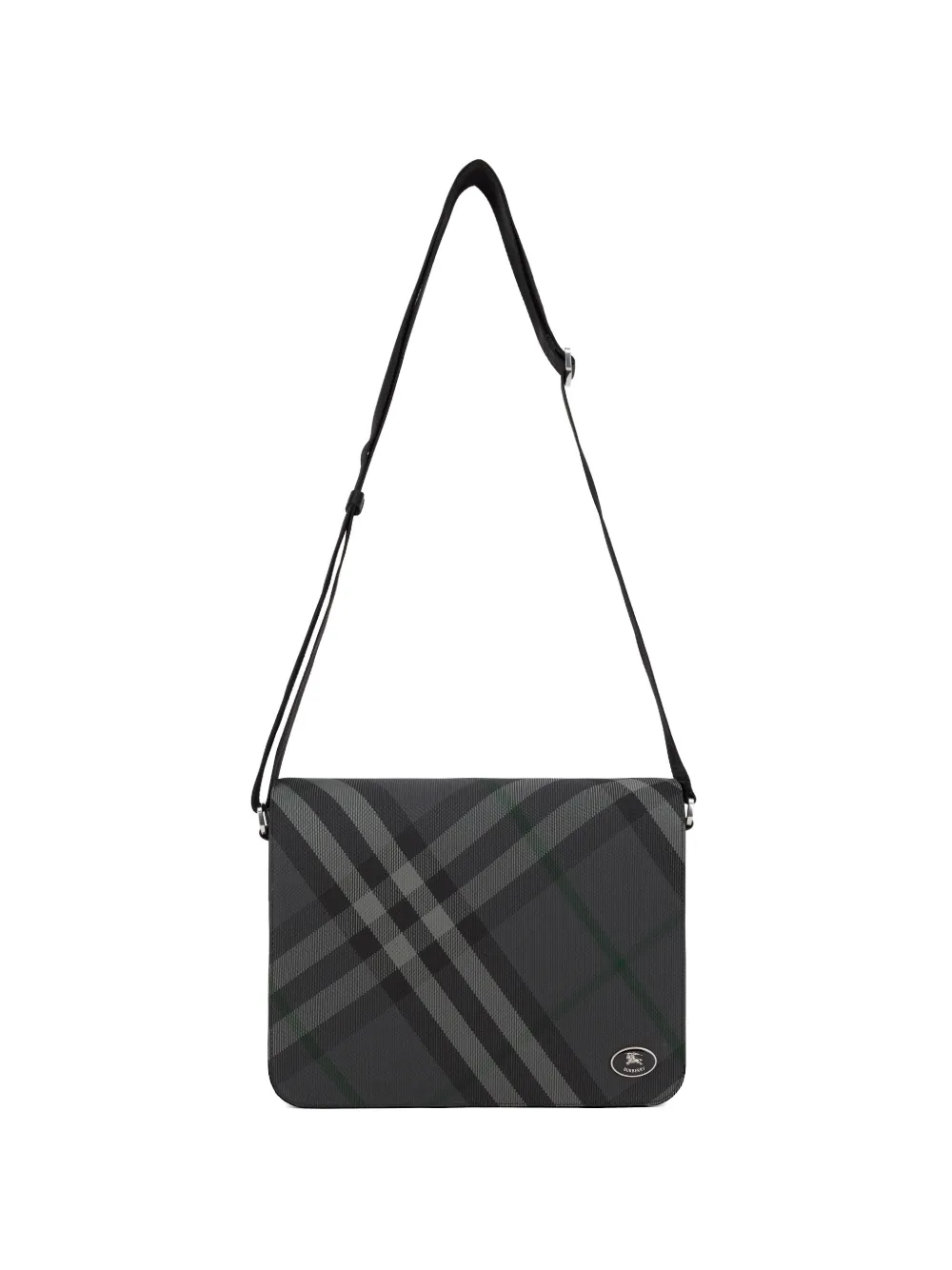 Burberry check-pattern messenger bag - Grau