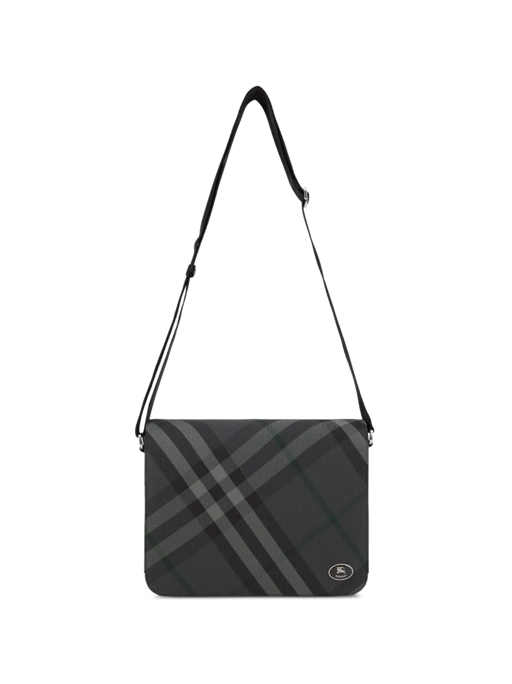 Burberry check-pattern messenger bag - Grigio