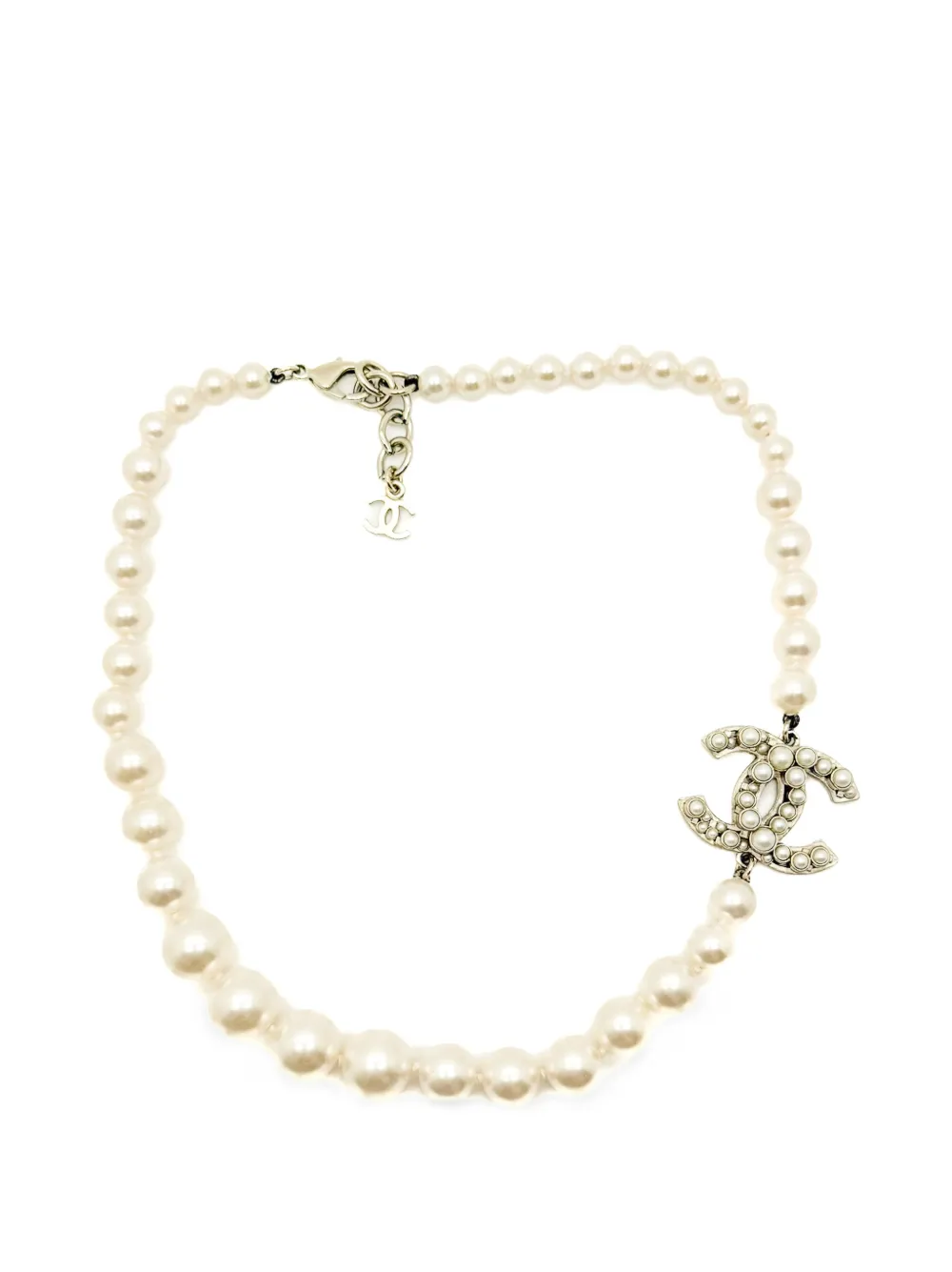 CHANEL Pre-Owned Collana di perle CC 2014 - Toni neutri