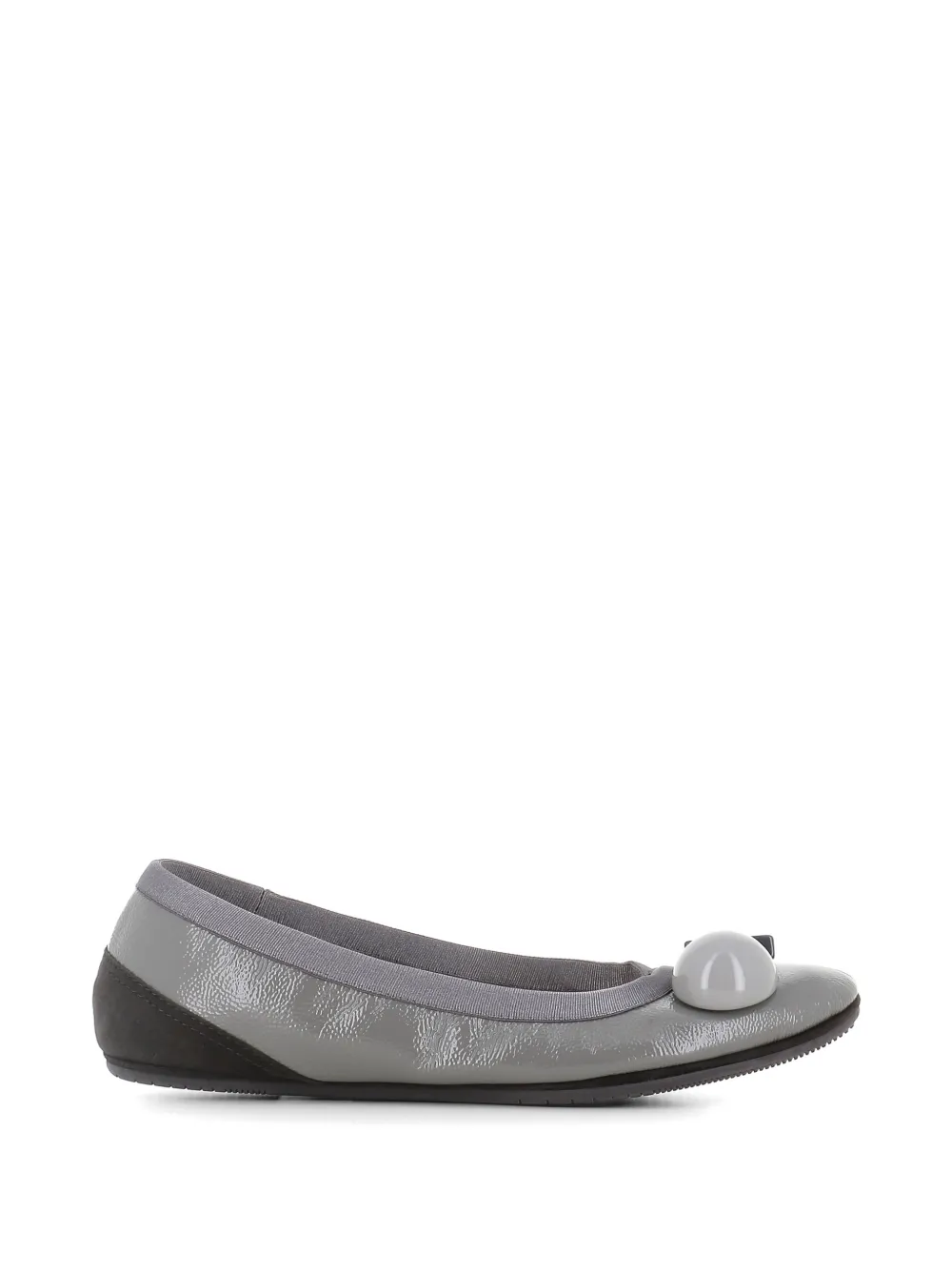 Dove Nuotano Gli Squali embellished patent-leather ballet flats - Grigio