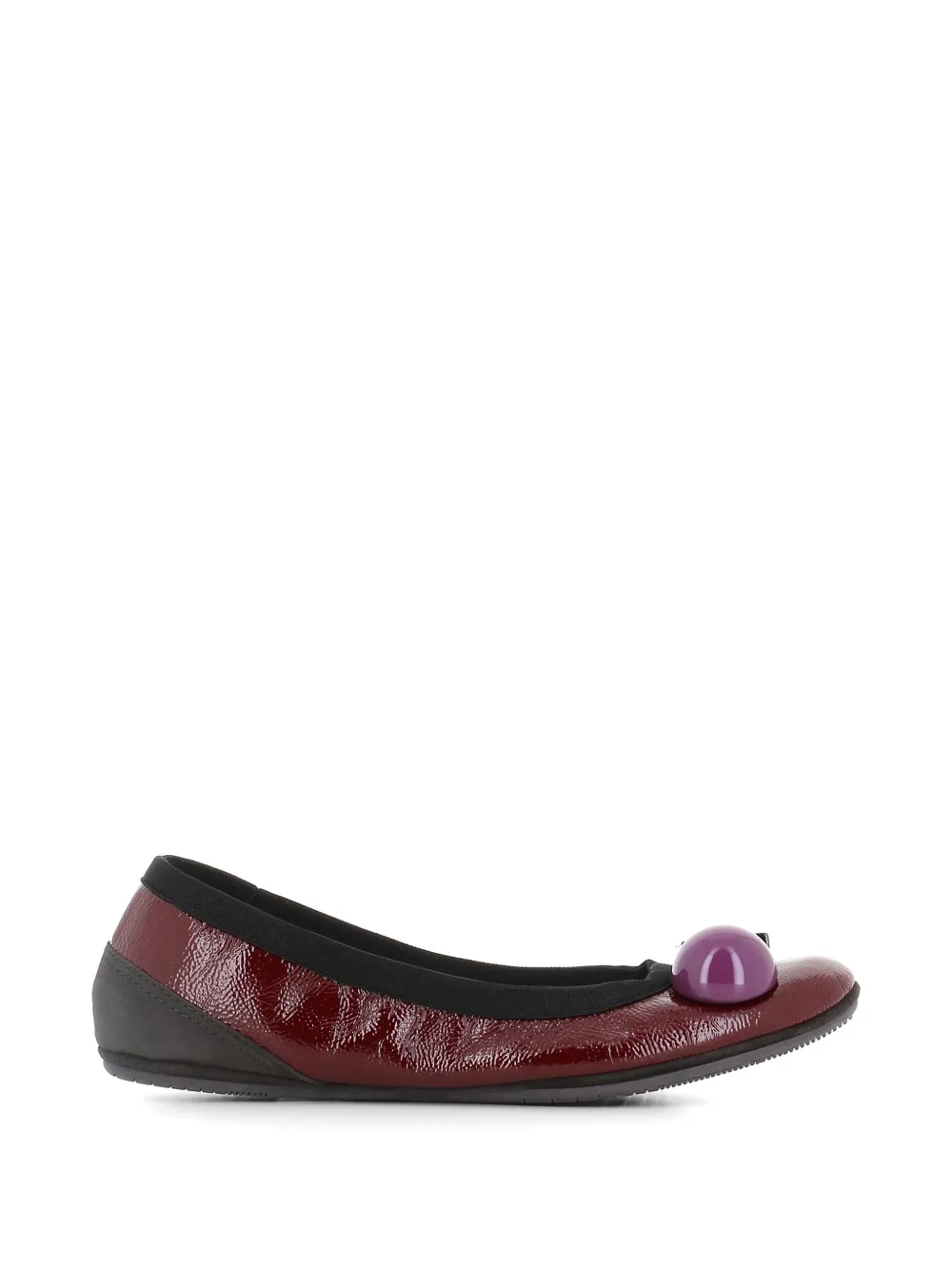 Dove Nuotano Gli Squali embellished patent-leather ballet flats - Rosso