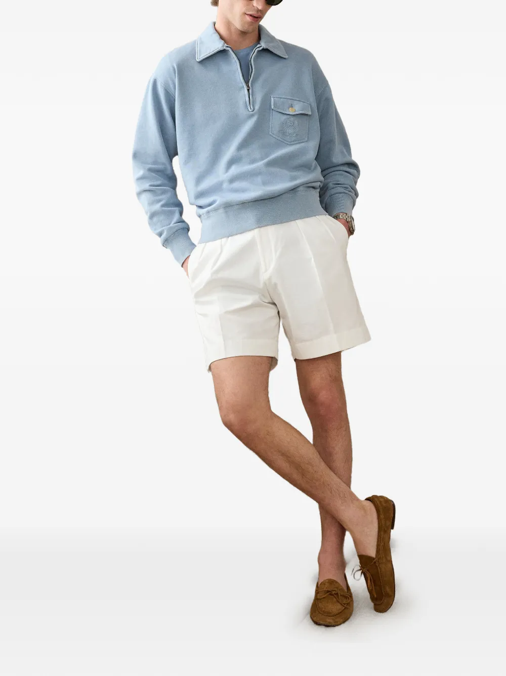 Ralph Lauren Purple Label Sweater met geborduurd logo Blauw