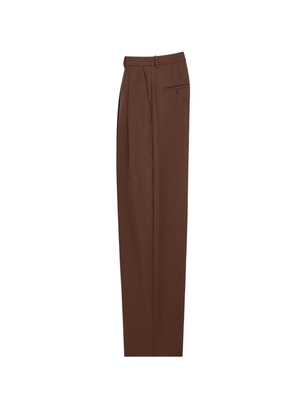  Saint Laurent Pantalones De Vestir Con Pinzas - Marrón 