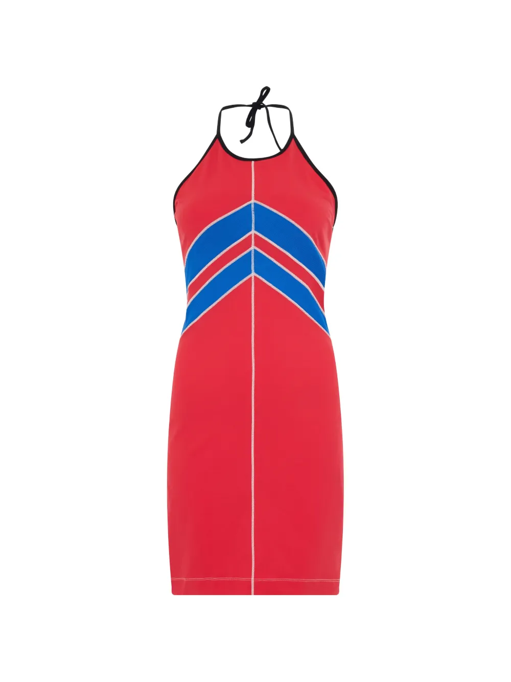 Diesel stripe-detail halterneck dress - Rosso
