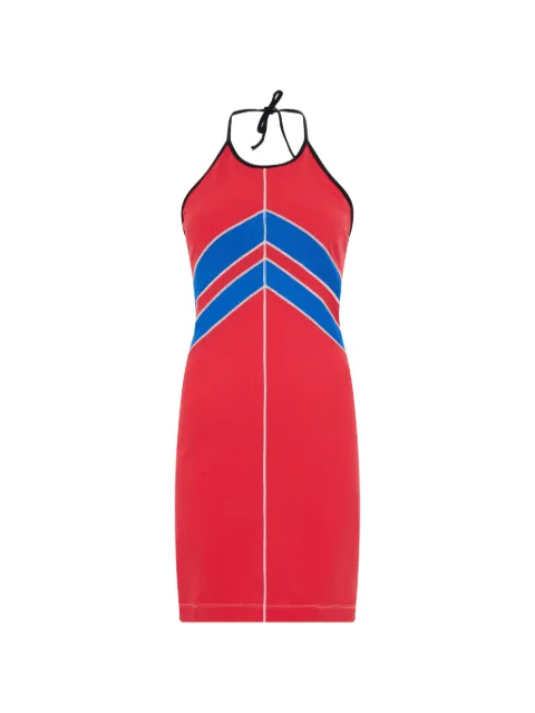 Diesel stripe-detail halterneck dress
