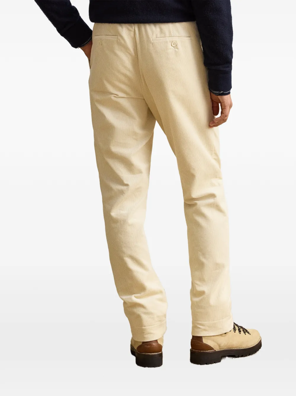Ralph Lauren Purple Label Dorset ribfluwelen plooibroek Beige