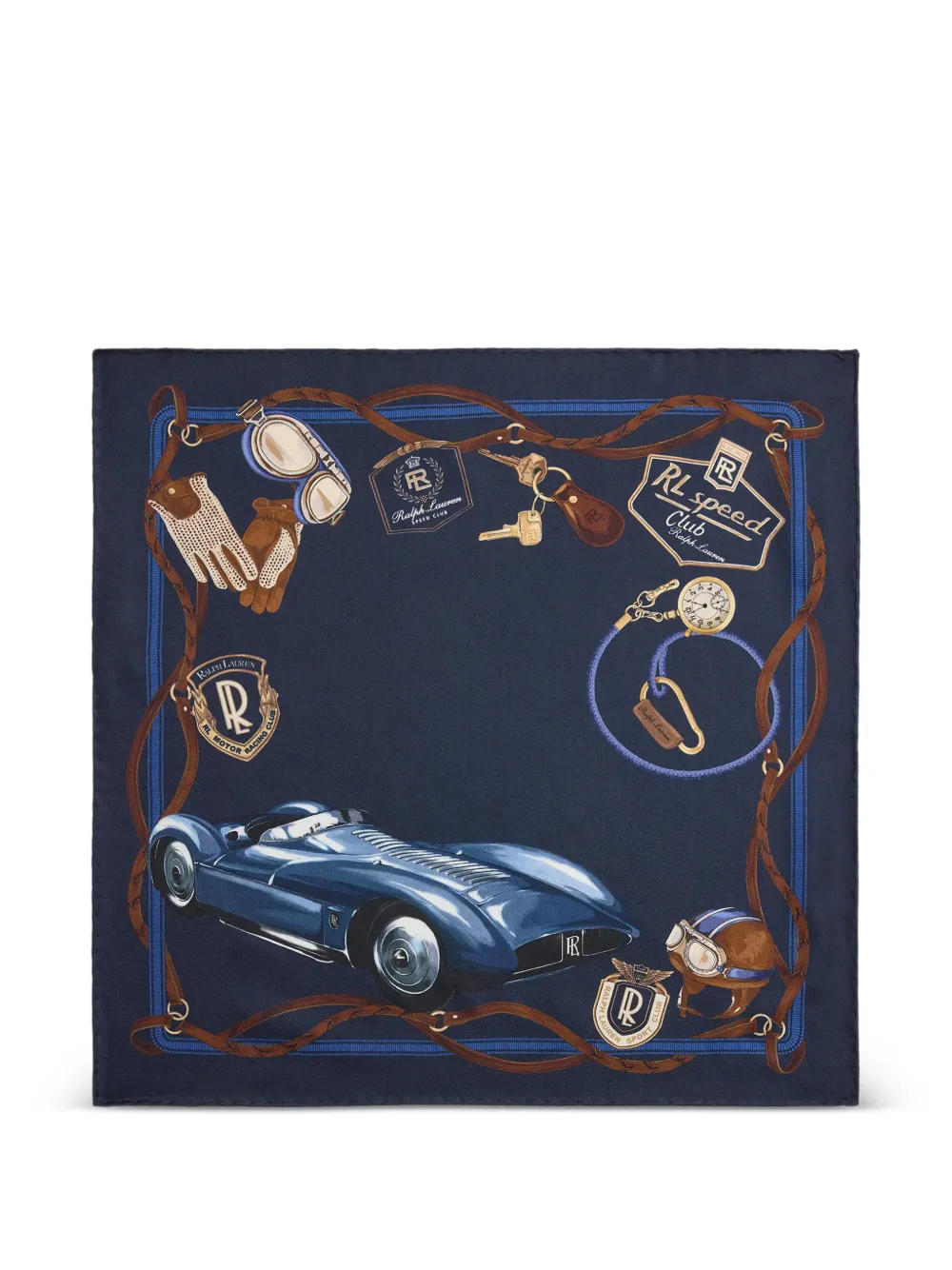 Ralph Lauren Purple Label Fazzoletto da taschino con stampa - Blu
