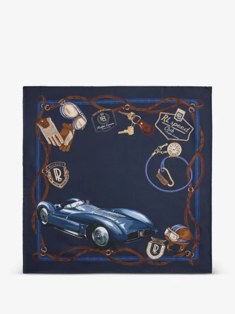 Ralph Lauren Purple Label automobile-print pocket square