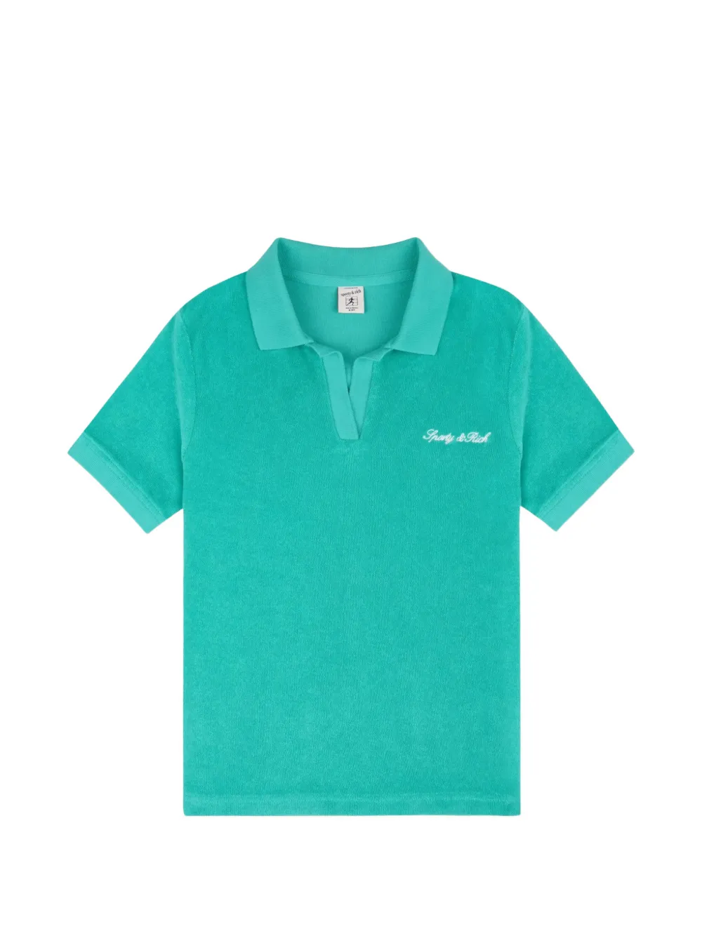 SPORTY & RICH KIDS logo-embroidered terry polo shirt - Verde