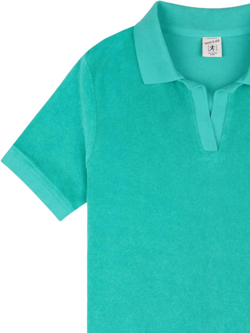 SPORTY & RICH KIDS Badstof poloshirt met geborduurd logo Groen