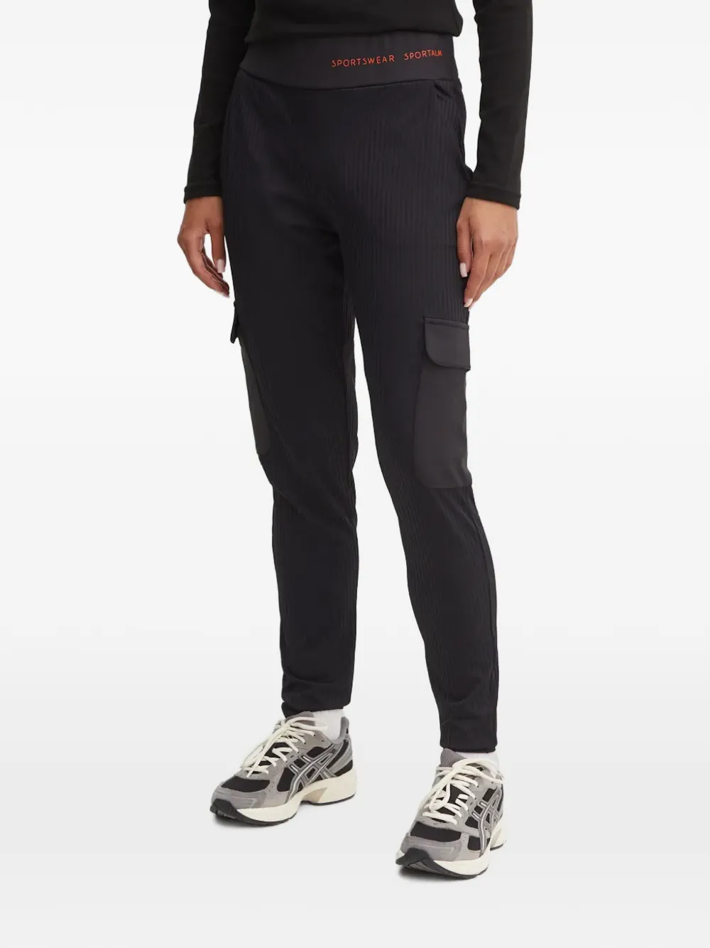 Sportalm Ribbed-knit Cargo Pants In 블랙