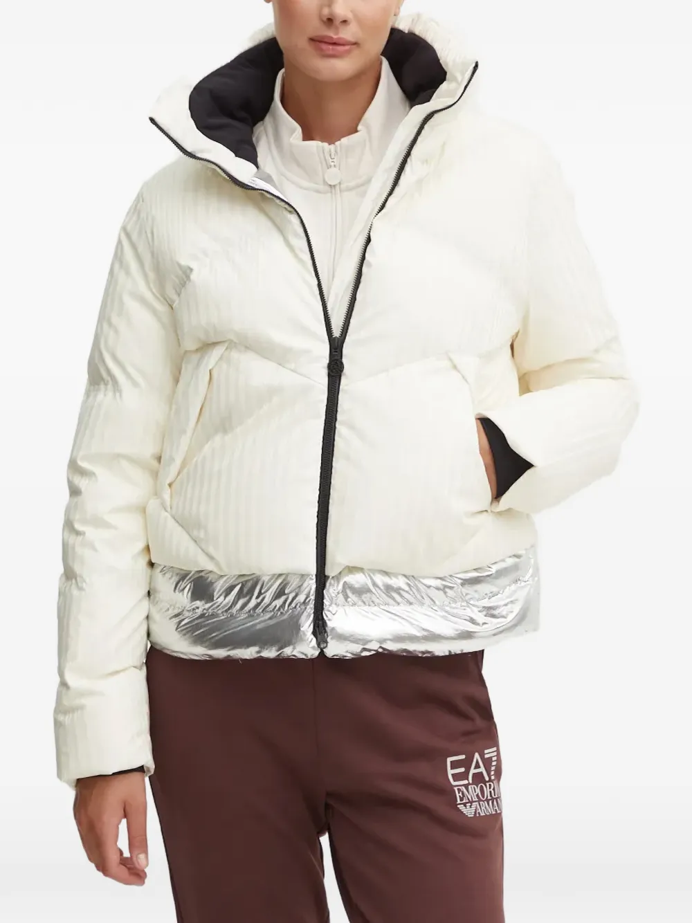 Sportalm quilted metallic-trim jacket - Nude