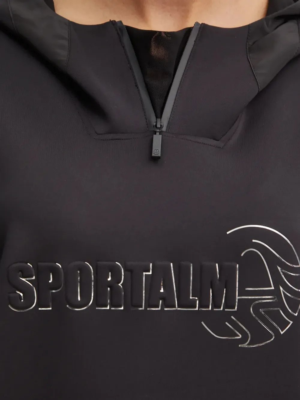 Sportalm Hoodie met rits en logoprint Grijs