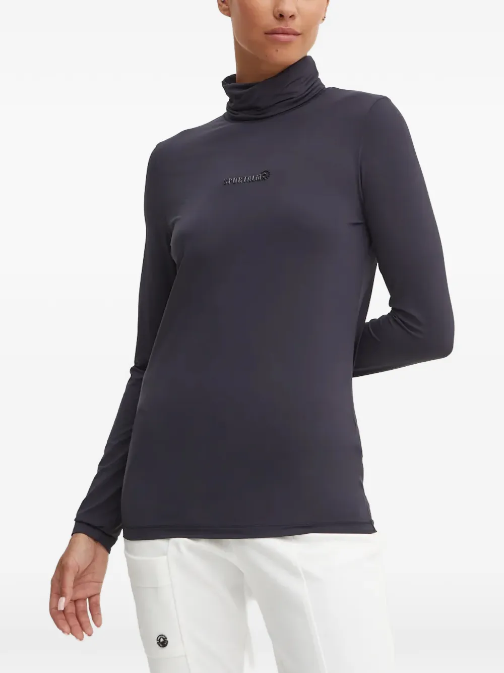 Sportalm logo-print high-neck top - Grau