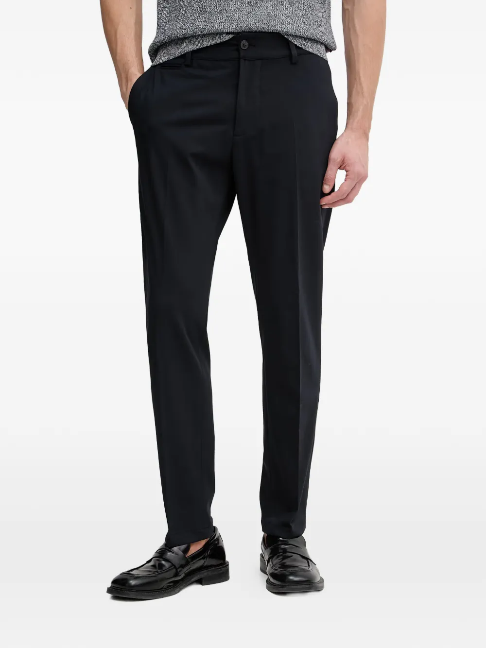Trussardi logo-patch tailored trousers - Blu