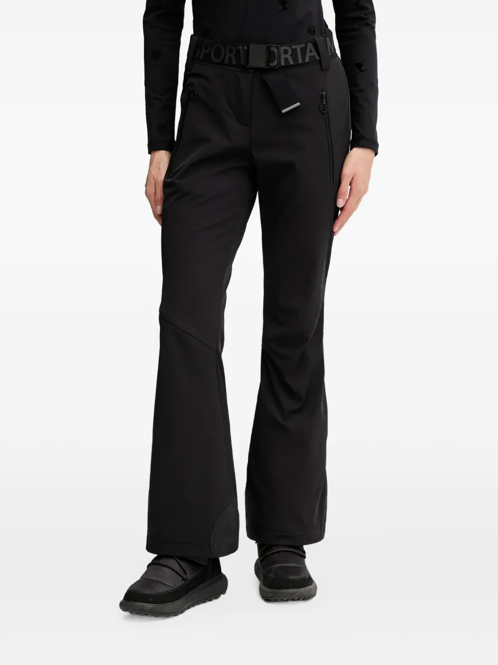 Sportalm Houston belted flared ski pants - Schwarz