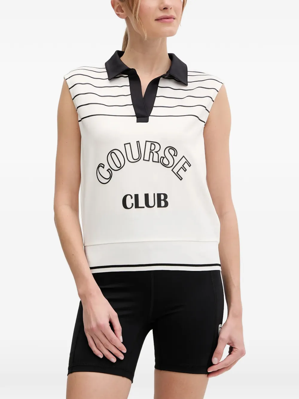 Sportalm striped sleeveless polo shirt