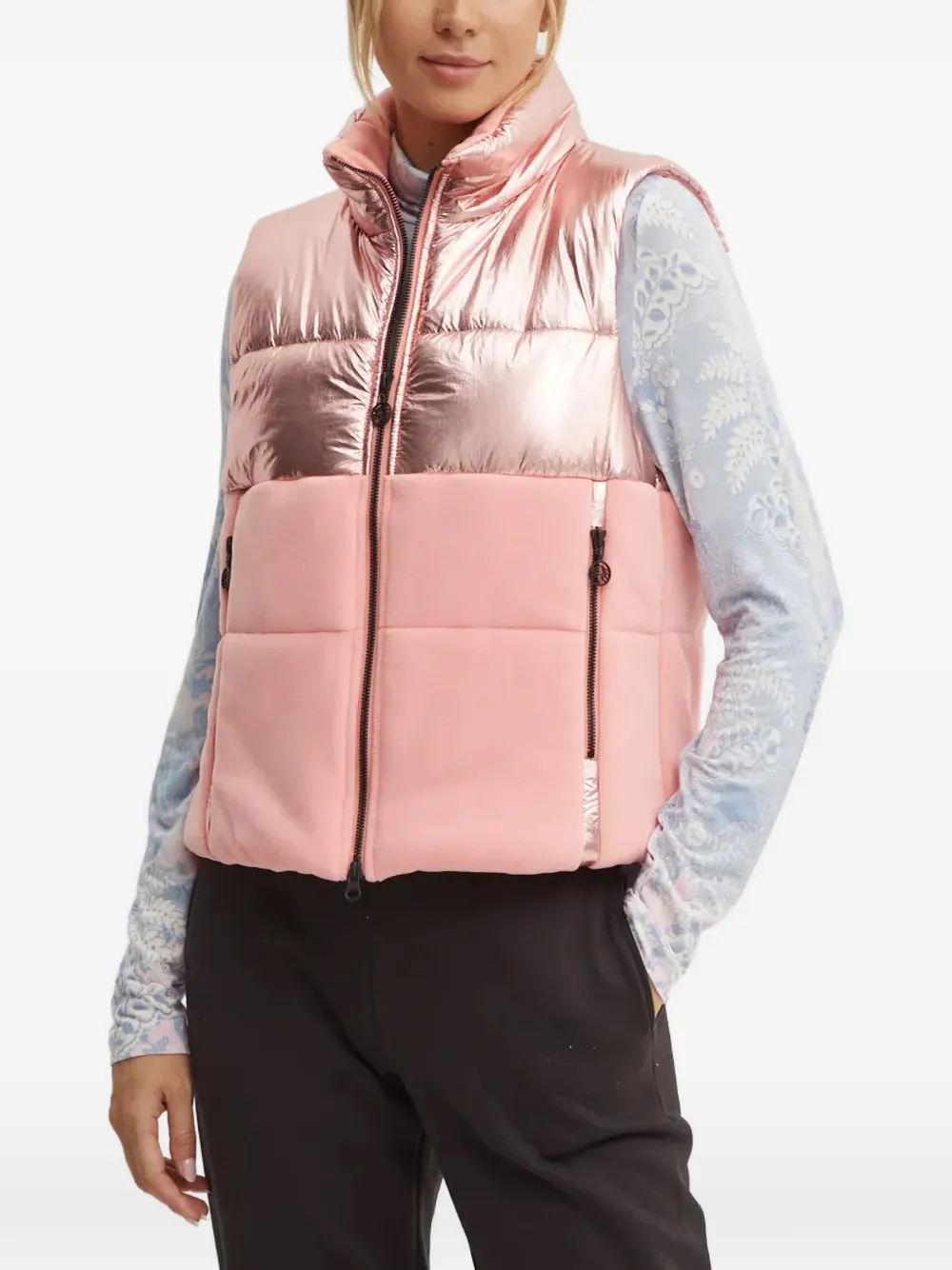 Sportalm metallic-effect padded gilet - Rosa