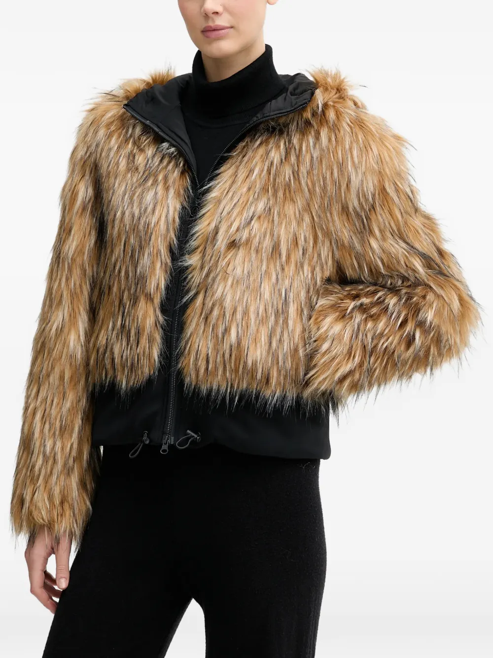 Sportalm faux-fur hooded jacket - Marrone