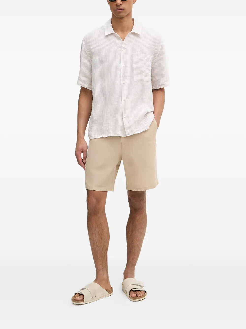Trussardi logo-embroidered shorts - Toni neutri