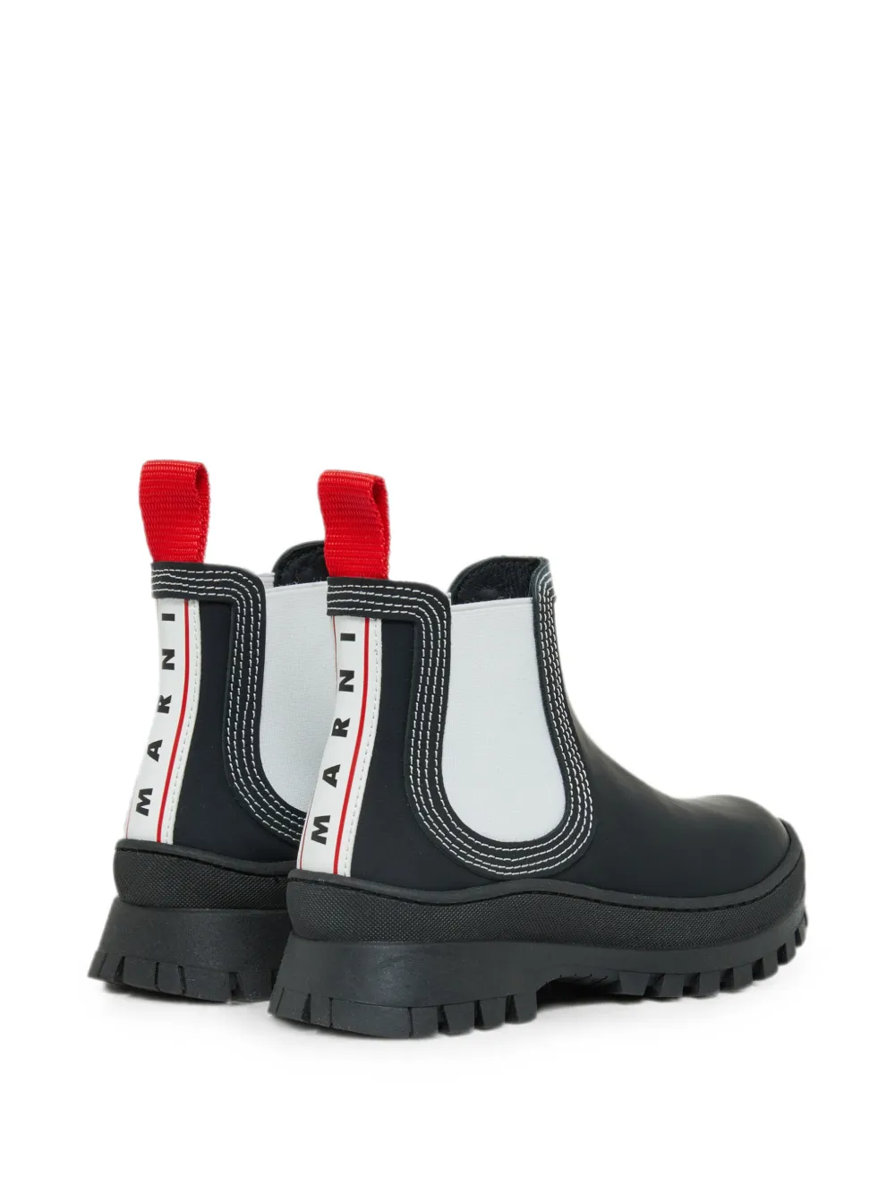 Marni Kids Enkellaarzen met logopatch Zwart