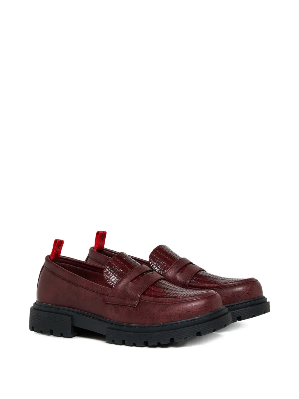 MAX&Co. Kids Mocassini con effetto coccodrillo - Rosso