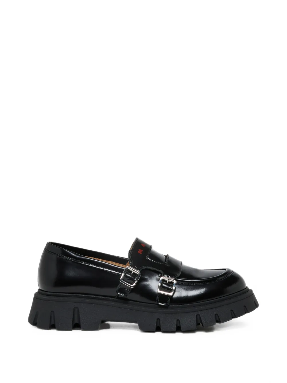 Marni Kids buckled chunky loafers Zwart