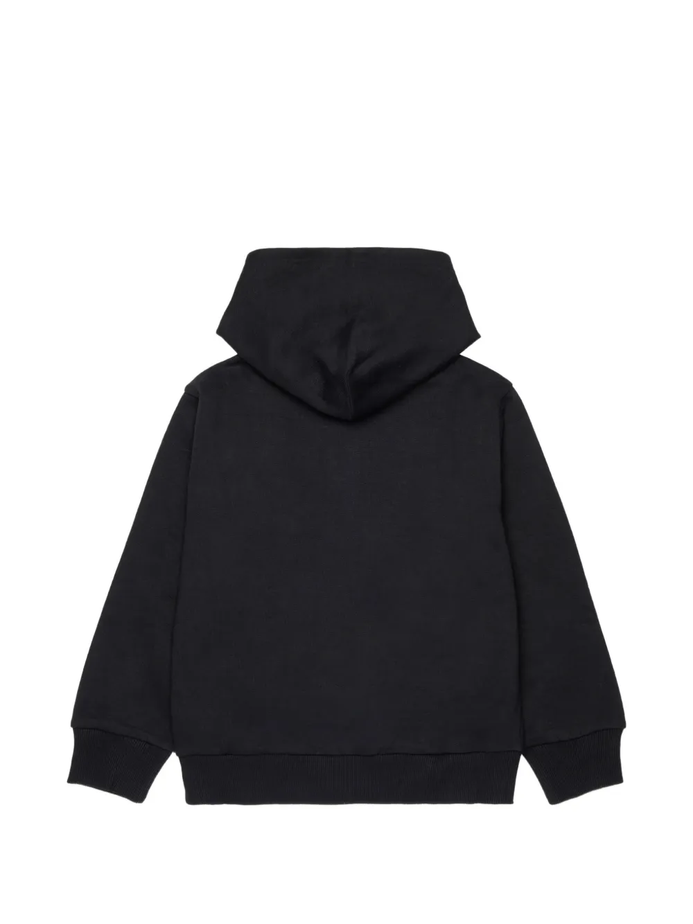 Diesel Kids Hoodie met logoprint en rits Zwart
