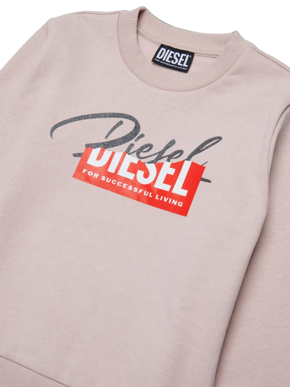 Diesel Kids Sweater met logoprint Roze