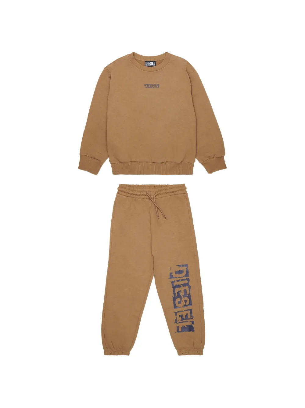 Diesel Kids logo-print tracksuit set - Marrone
