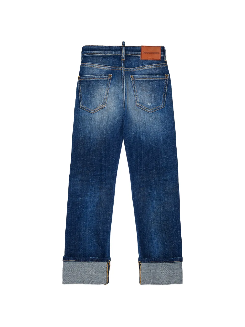 DSQUARED2 KIDS Tomboy jeans met gerafelde afwerking Blauw