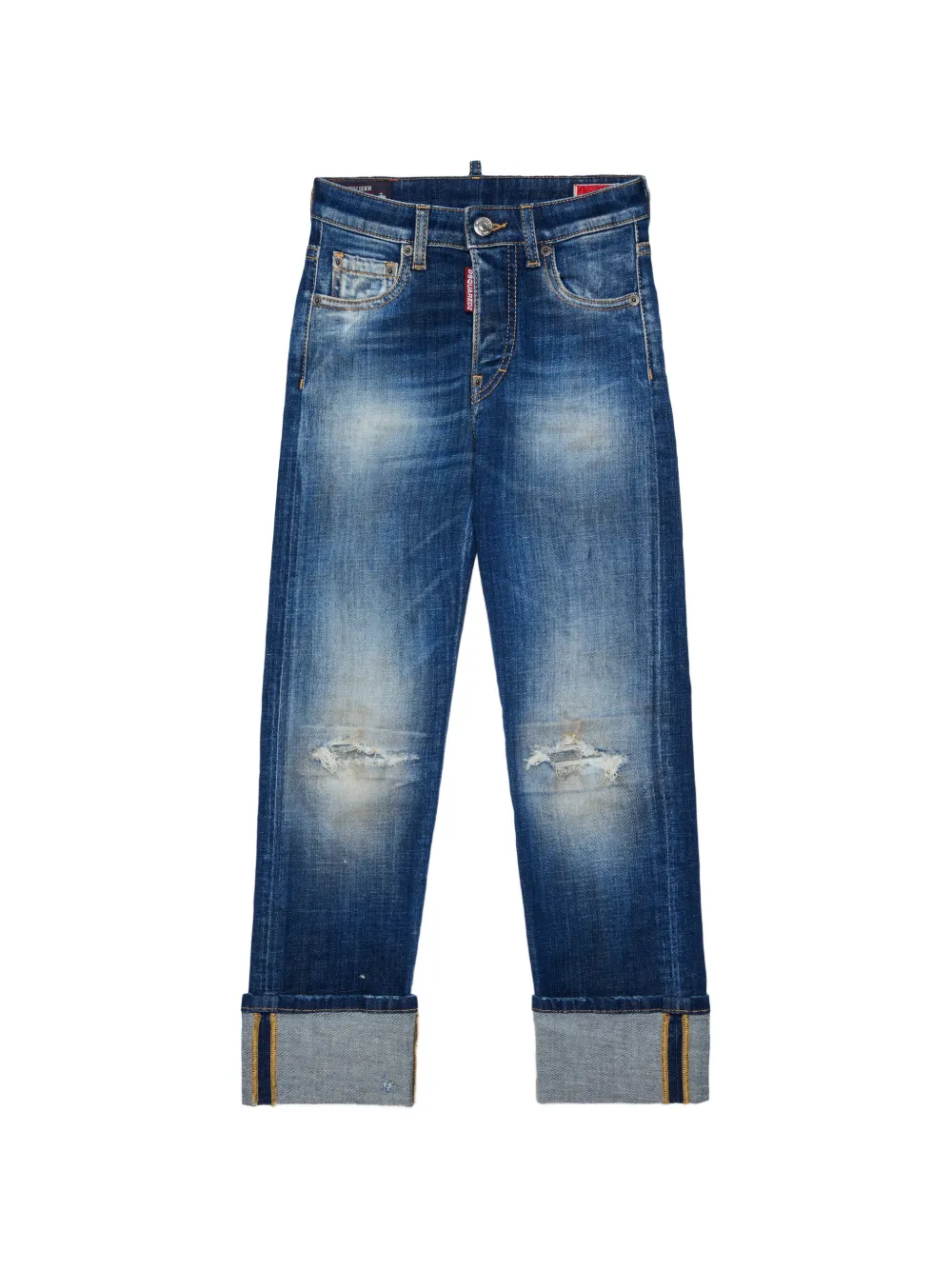 DSQUARED2 KIDS Jeans Tomboy con effetto vissuto - Blu