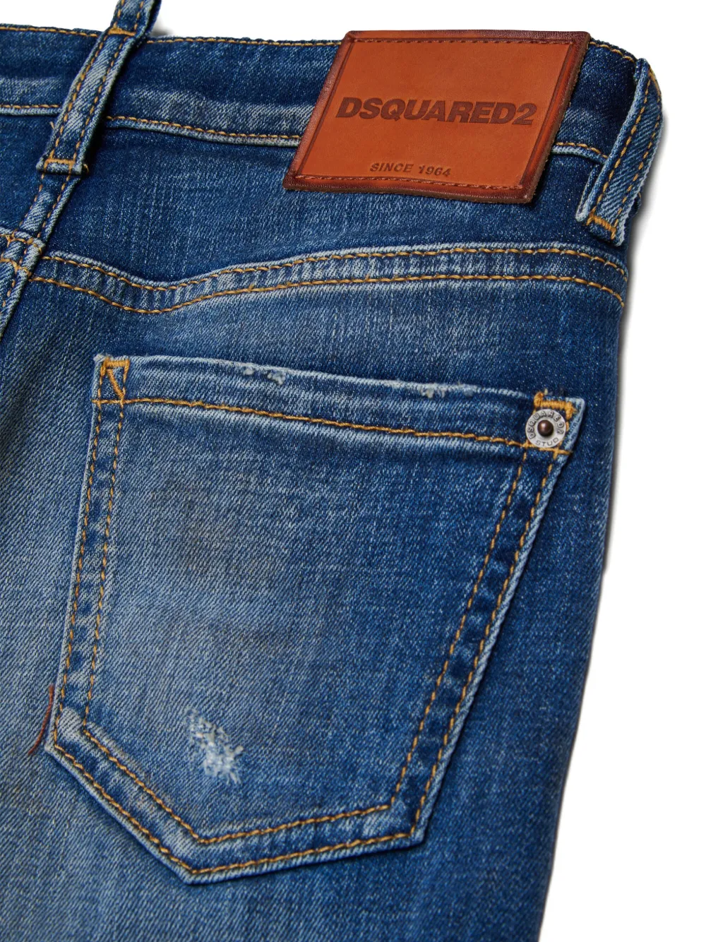 DSQUARED2 KIDS Tomboy jeans met gerafelde afwerking Blauw