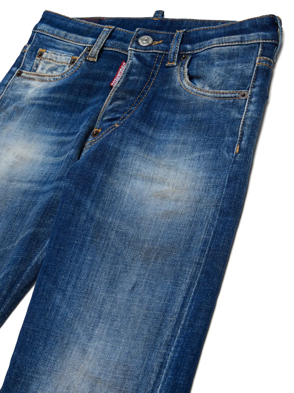 DSQUARED2 KIDS Tomboy jeans met gerafelde afwerking Blauw