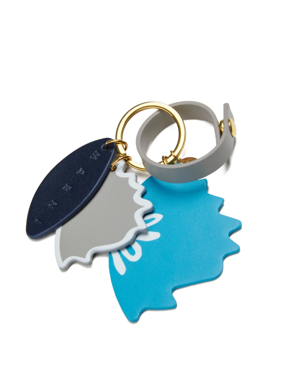 Marni Kids Sleutelhanger met logo-reliëf en bloem-hanger Blauw