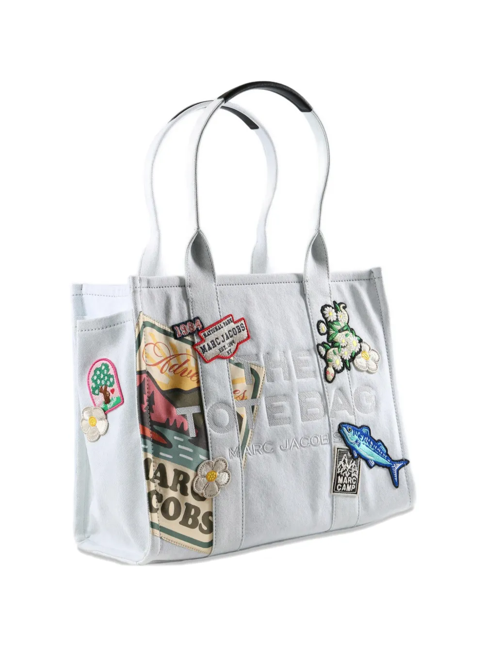 Marc Jacobs The Tote grote shopper verfraaid met patch Grijs