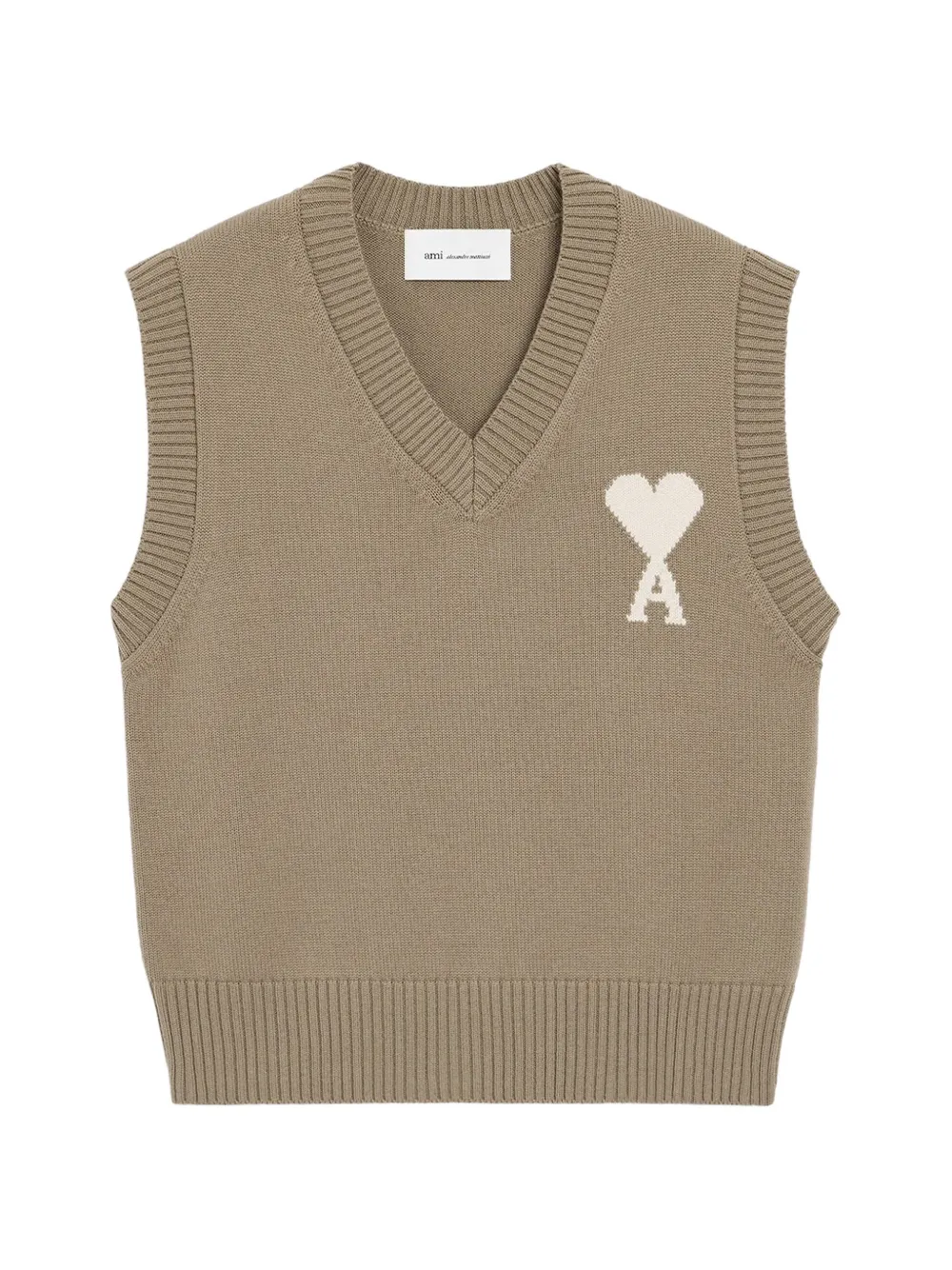 AMI Paris V-neck sleeveless sweater - Toni neutri