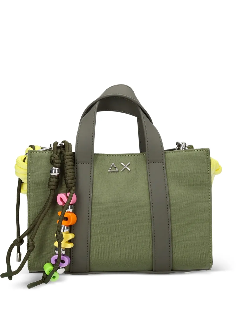 Sun68 Borsa tote con placca logo - Verde