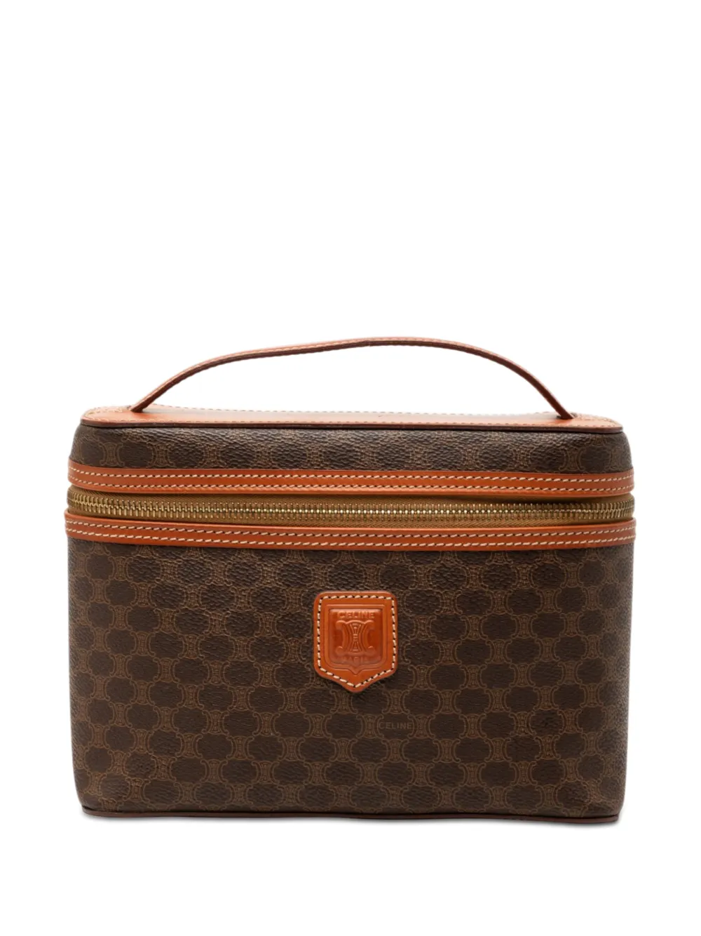 Celine Pre-Owned 1996 Macadam Coated Canvas vanity bag - Marrone