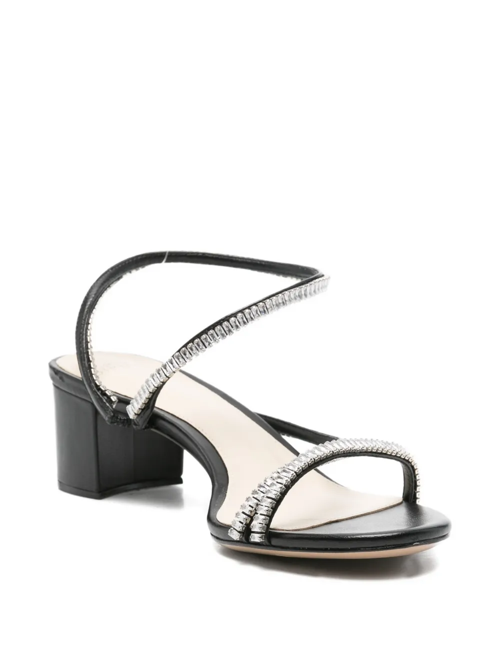Alexandre Birman crystal-embellished leather sandals Zwart