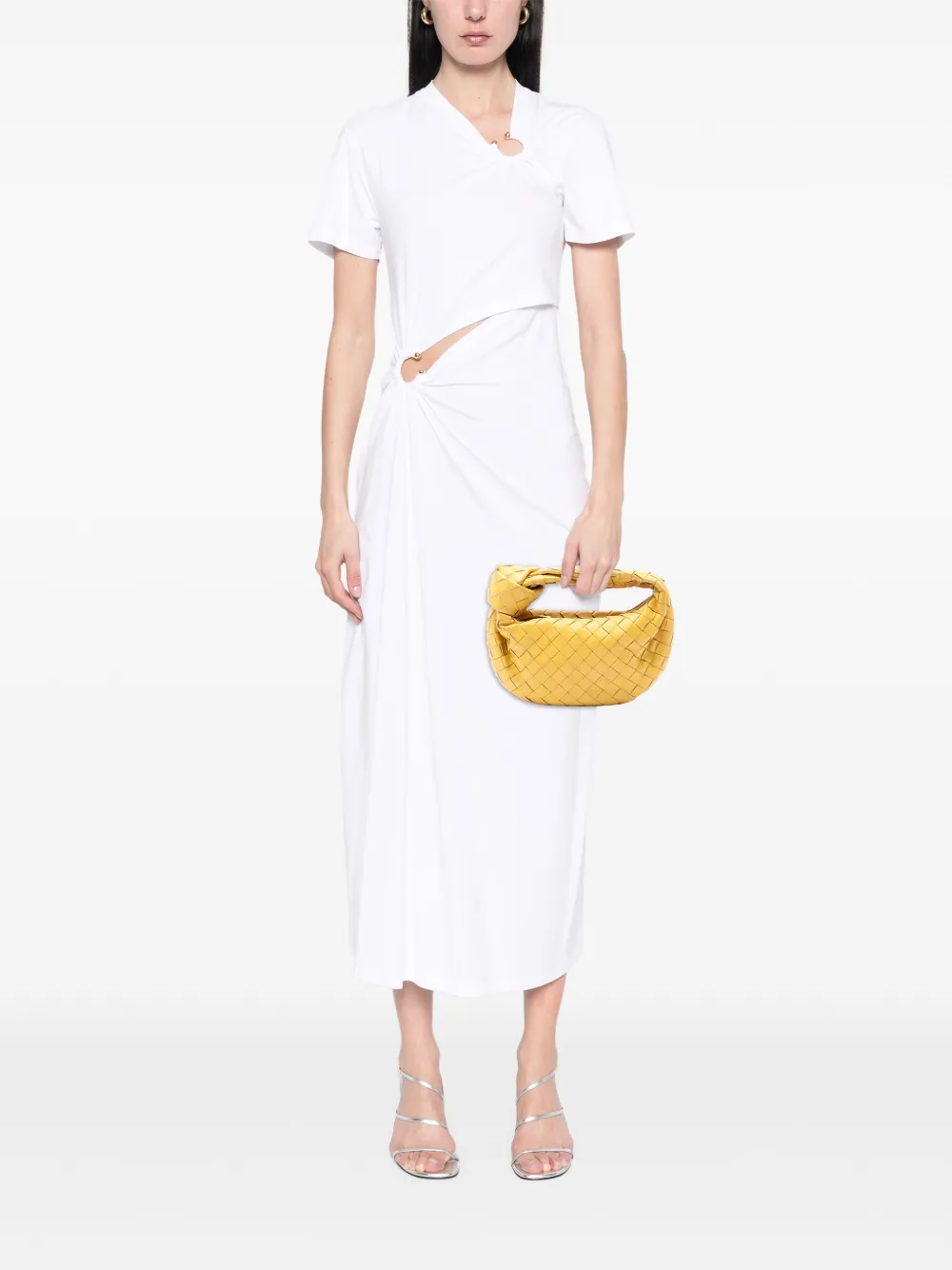  Bottega Veneta Pre-owned Borsa Passepartout Jodie Mini In Nappa Con Design Intrecciato 2012-2026 - Giallo 