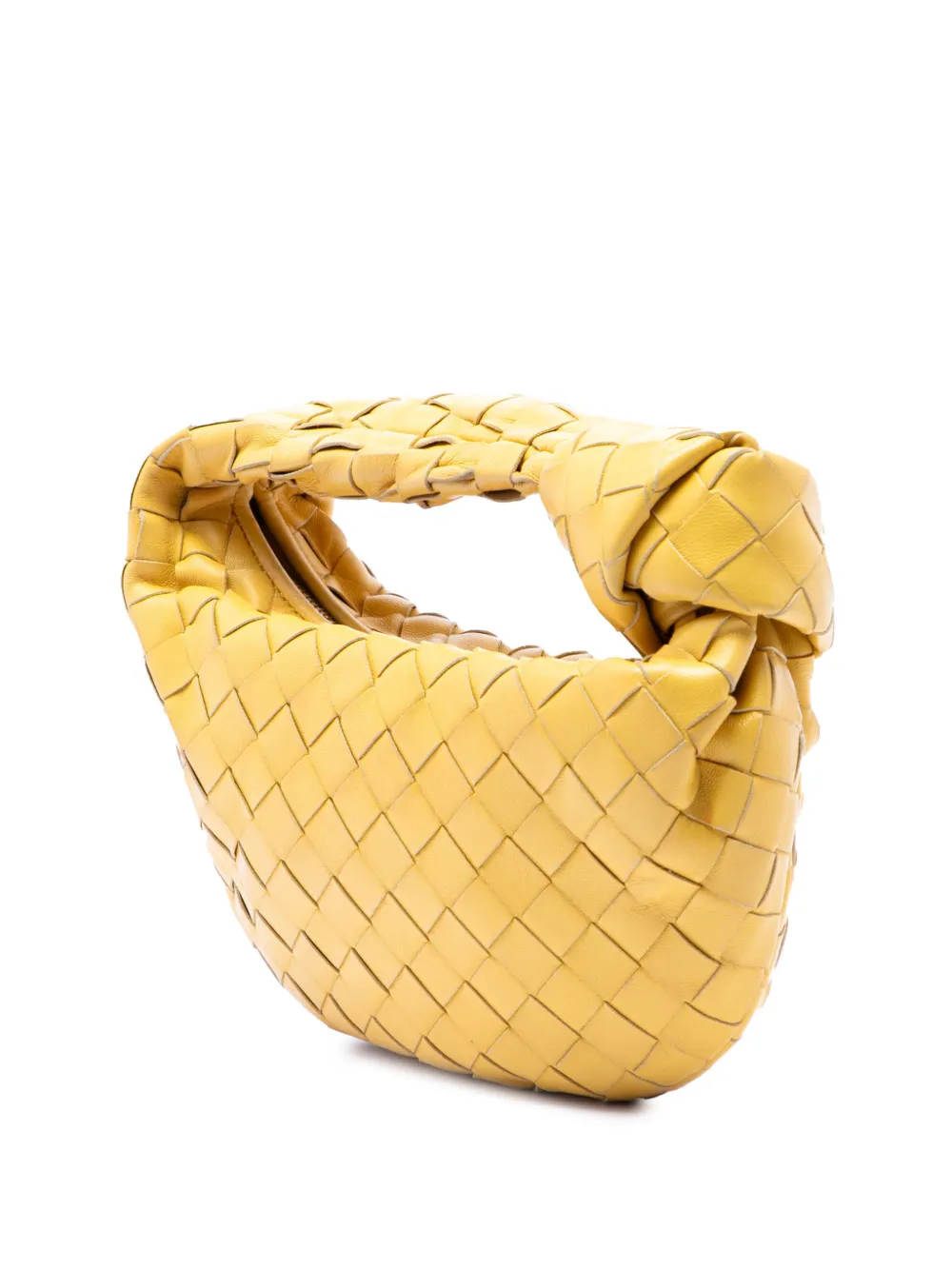  Bottega Veneta Pre-owned Borsa Passepartout Jodie Mini In Nappa Con Design Intrecciato 2012-2026 - Giallo 