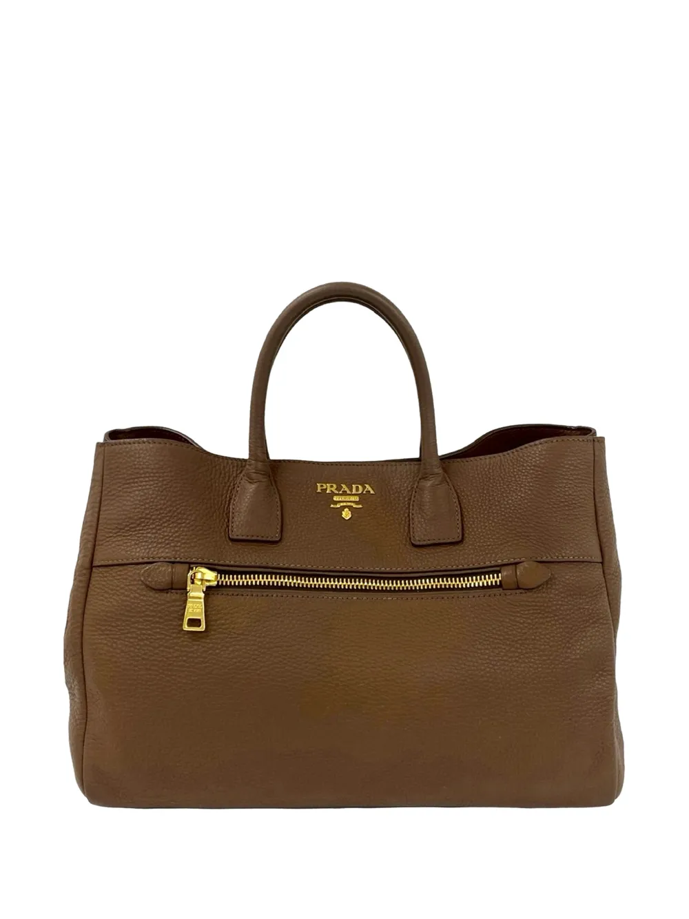 Prada Pre-Owned 2010-2026 Vitello Daino Open Convertible Tote satchel - Marrone