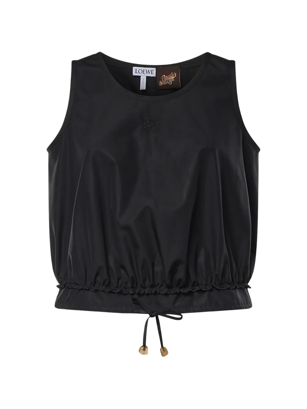 LOEWE Anagram-embroidered drawstring tank top - Nero