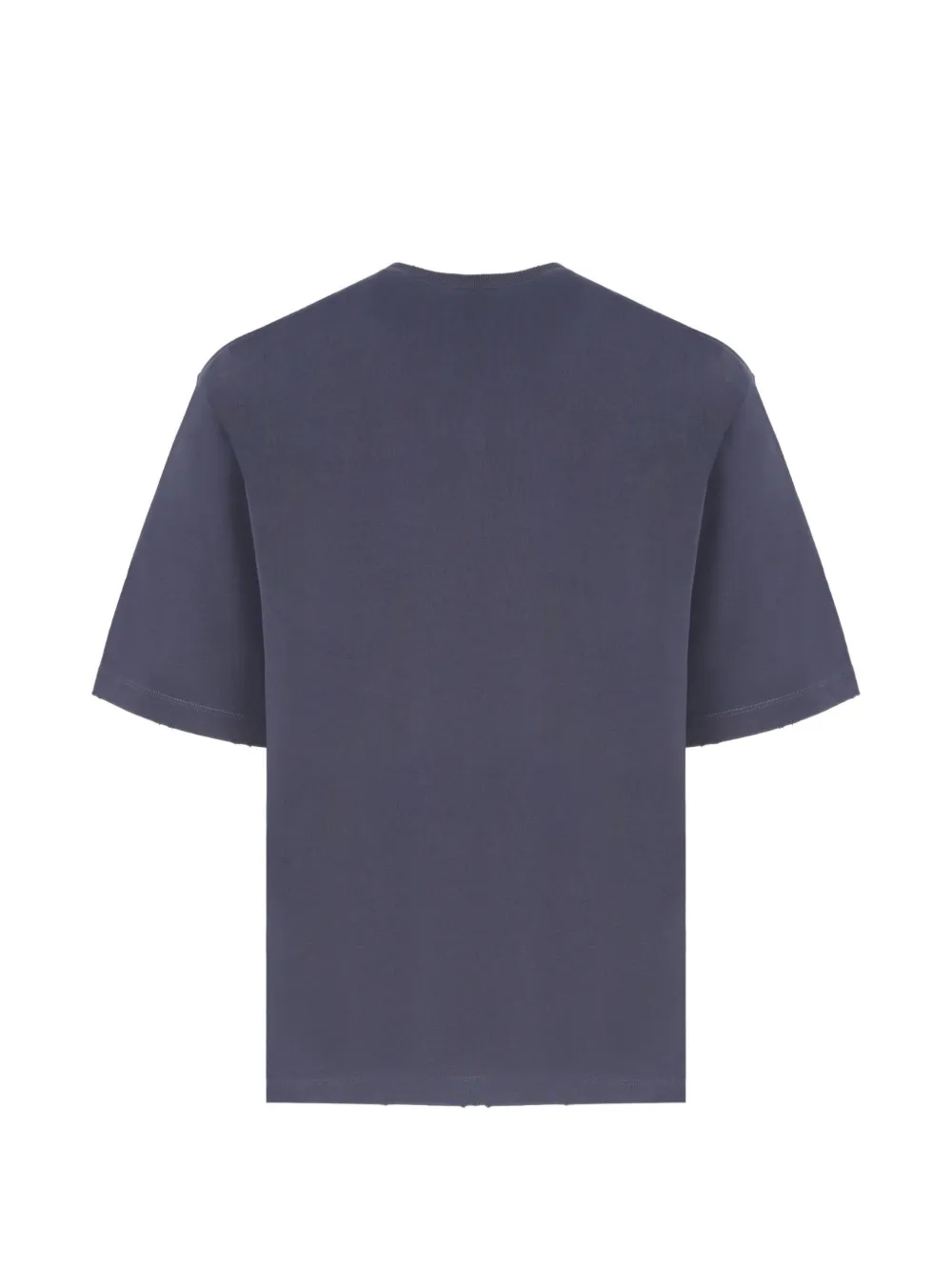 DSQUARED2 D2 Monogram distressed-effect denim-pocket T-shirt Blauw