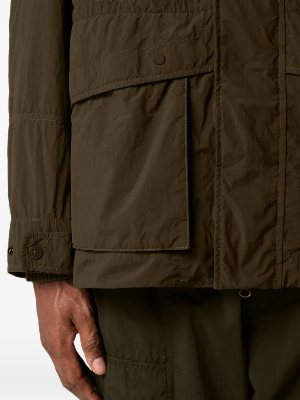 Stone Island Q100024 nylon Smerigliato_S.I. Ghost coat Groen