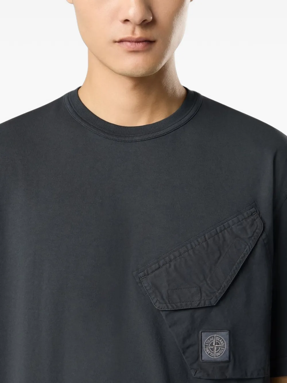 Stone Island 2100008 organic cotton jersey T-shirt Grijs