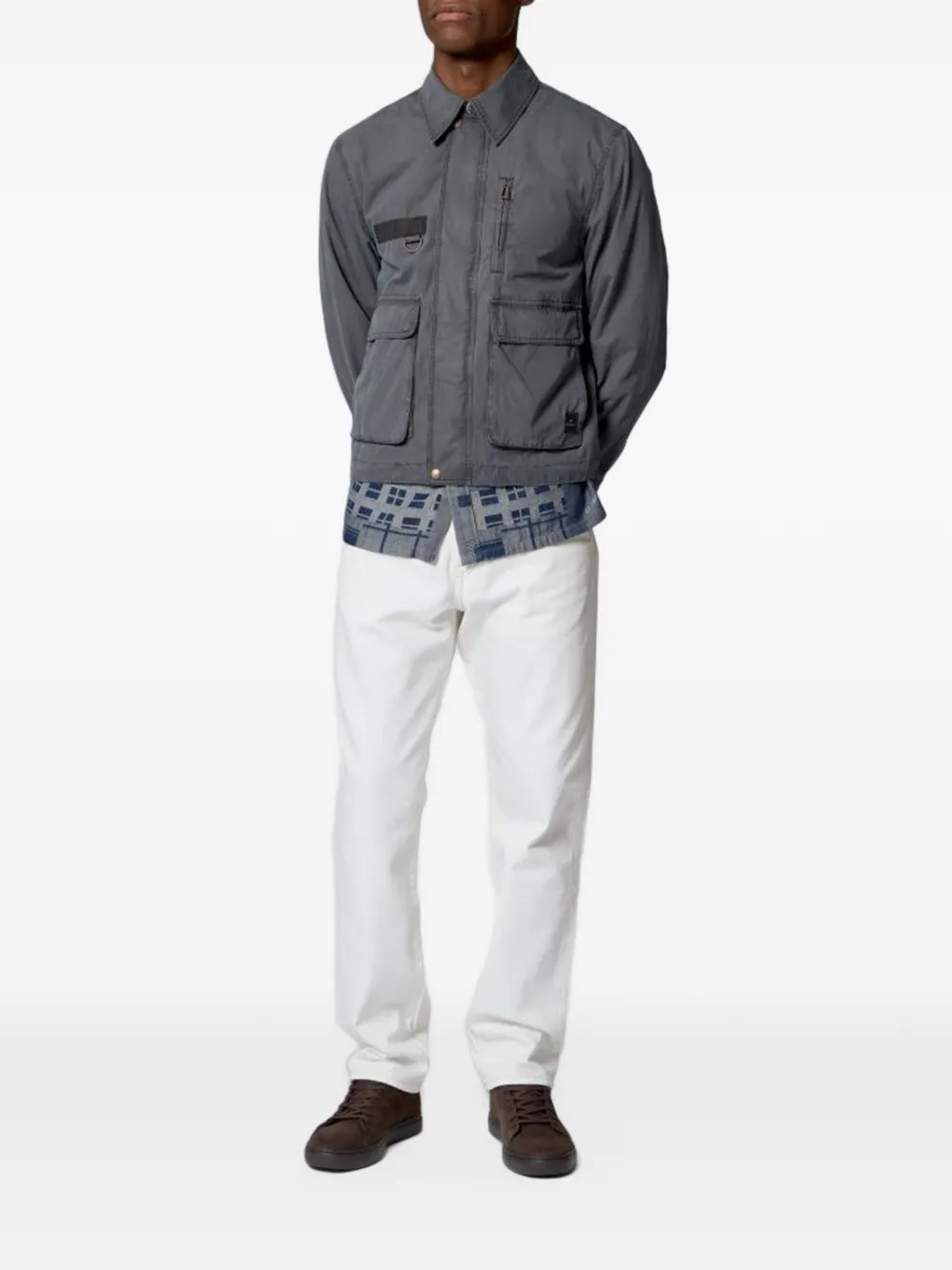 Paul Smith multi-pocket zip-up jacket Grijs