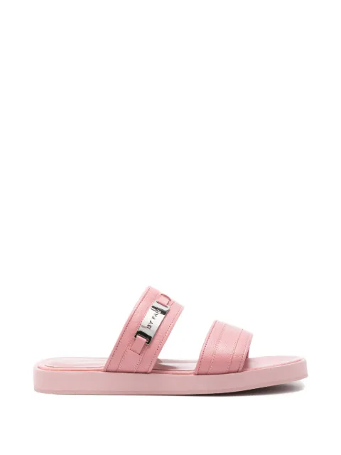BY FAR logo-plaque double-strap sandals