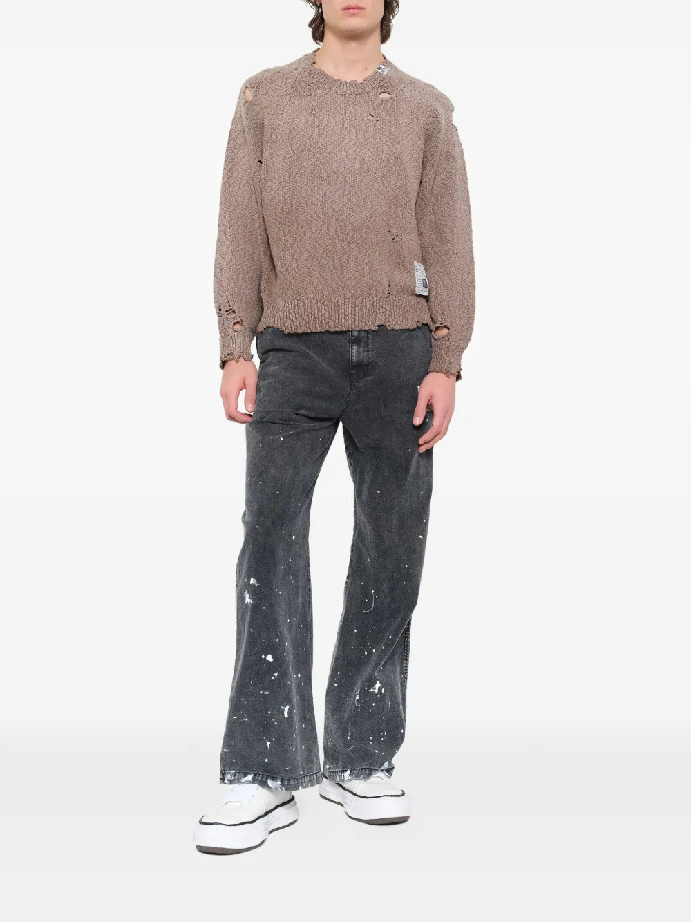 Maison MIHARA YASUHIRO Sun Faded Like trui met gerafeld effect Beige